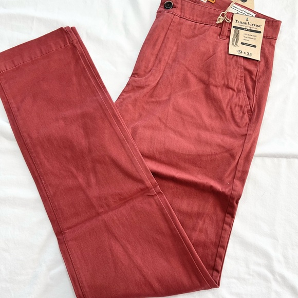 Tailor Vintage Slim fit pants men’s size 33 x 34 & 36x34 & 30x30 brick red - Picture 2 of 11